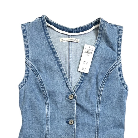 NWT Abercrombie & Fitch The A&F Mara Denim Vest Mini Dress Size XS - Picture 7 of 9